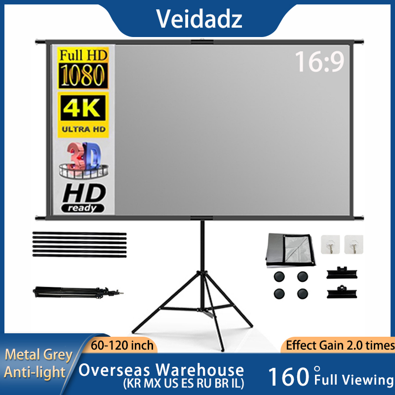 Projector Screen 100 Inch - VEIDADZ écran de projecteur avec support