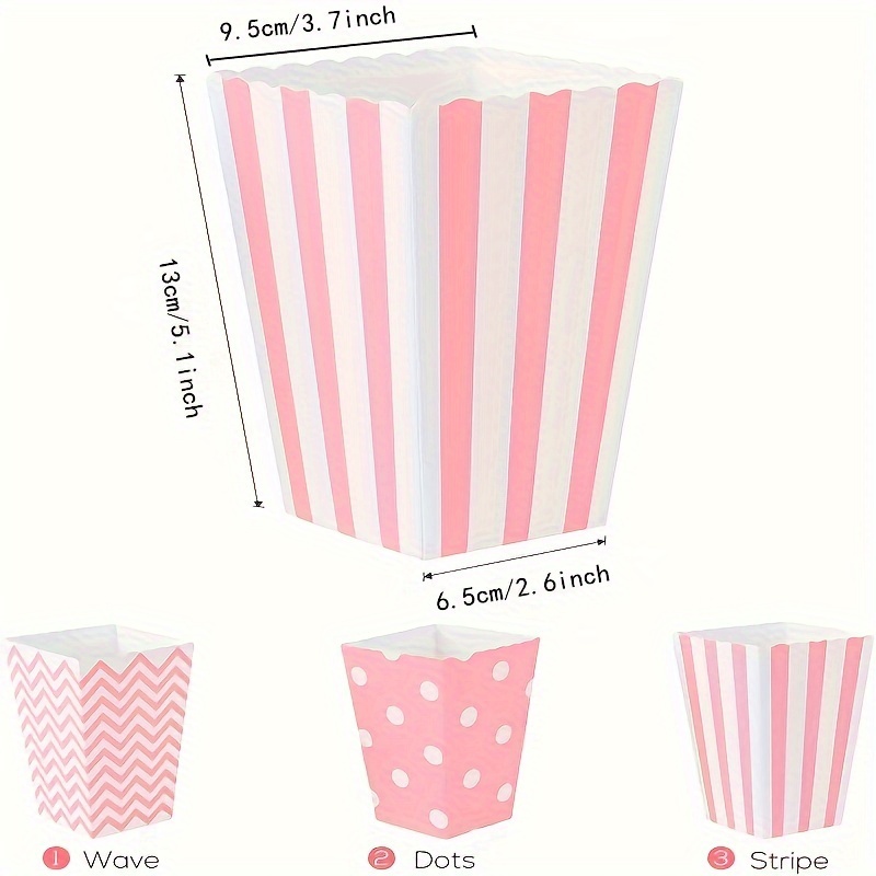 Home Cinema Furniture - Boîtes à pop-corn en papier rose,