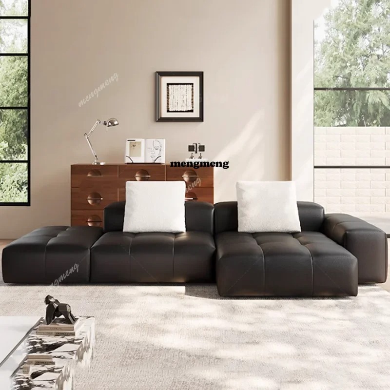 Home Cinema Furniture - Canapé compressé en cuir nordique, fauteuils