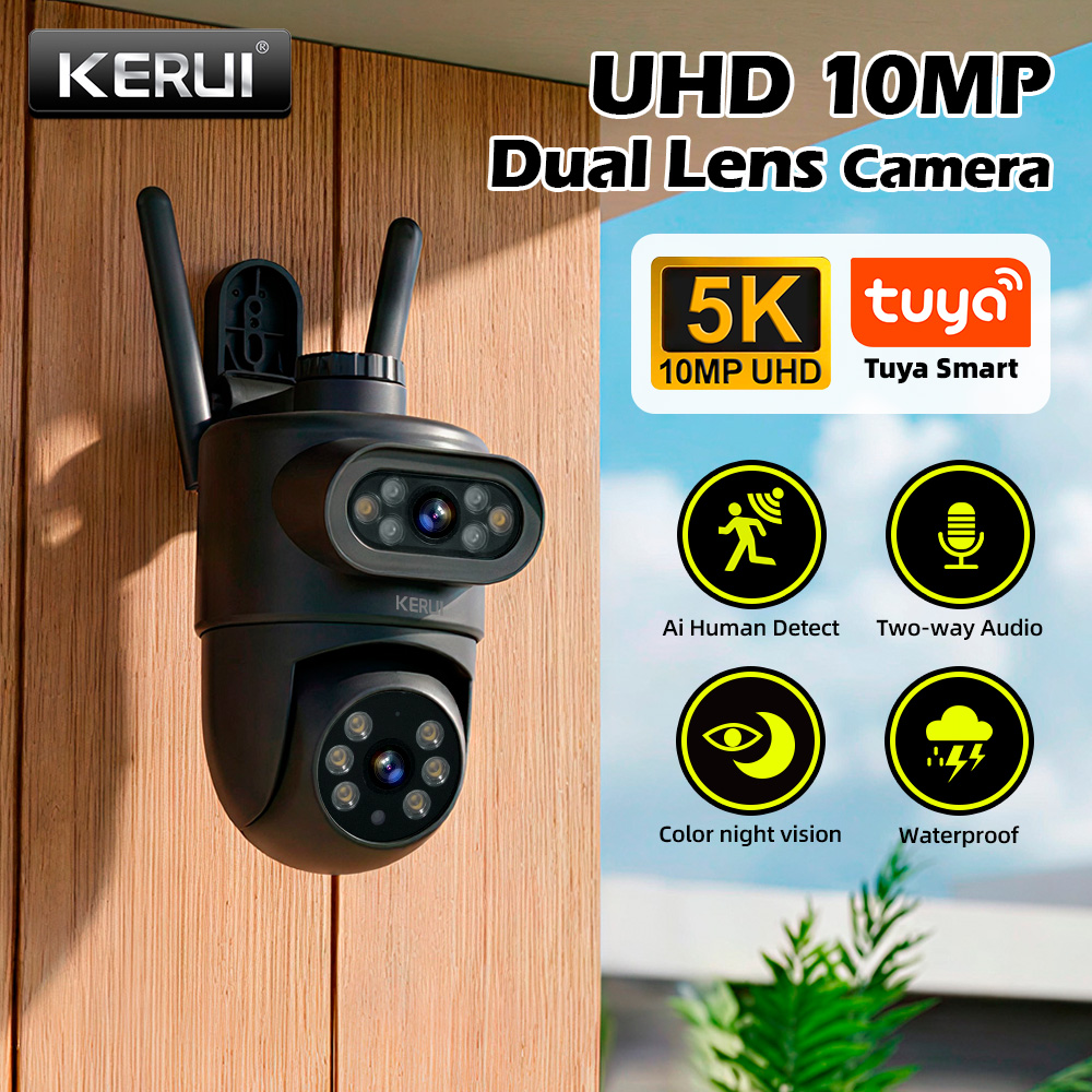 Home Cinema Outdoor - Caméra IP KERUI 5K 10MP HD