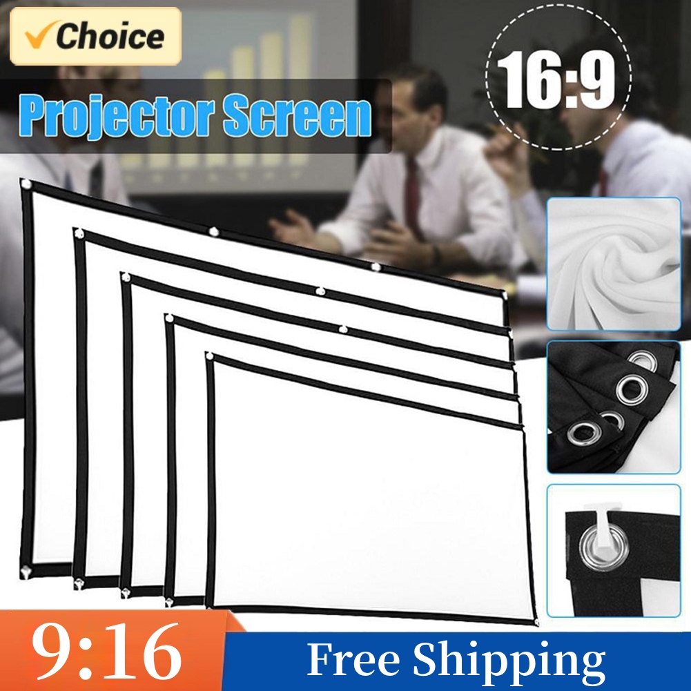 Projector Screen 100 Inch - Écran de projection portable, rideau simple,