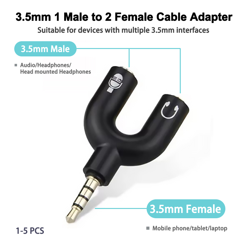 Home Cinema Headphones - Adaptateur de microphone séparateur de casque