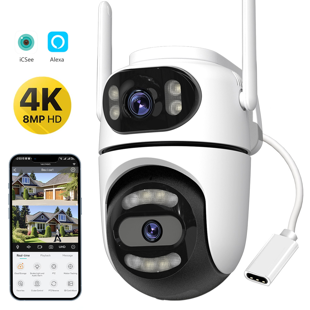 Home Cinema Outdoor - Caméra PTZ Wifi HD 4K 8MP,