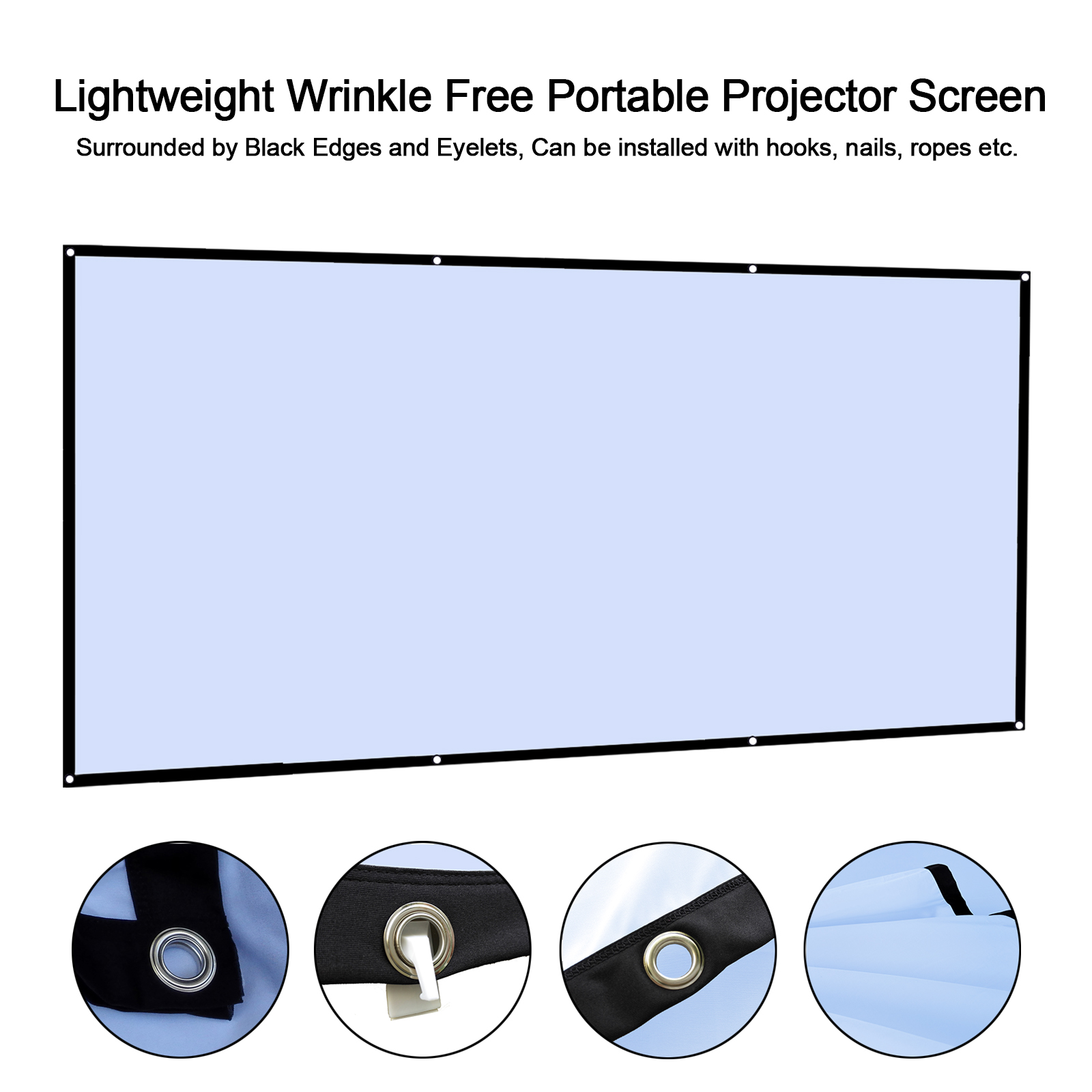 Projector Screen 100 Inch - Écran de projection léger portable sans