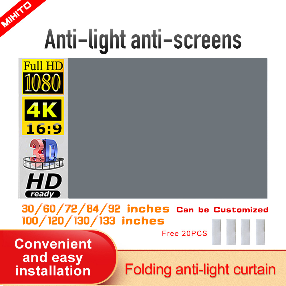 Projector Screen 100 Inch - MIXITO écran de projecteur Simple 16:9