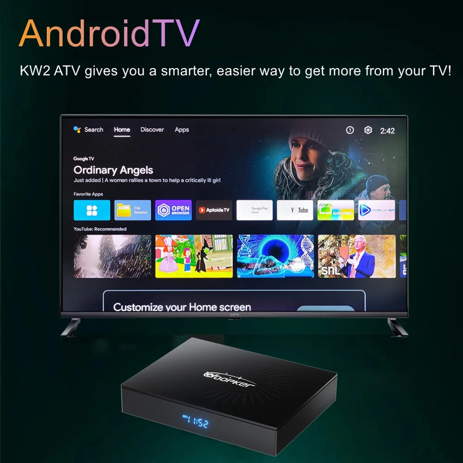 Woopker KW2 Android 14 TV Box  - Home Cinema Youtube avis et prix