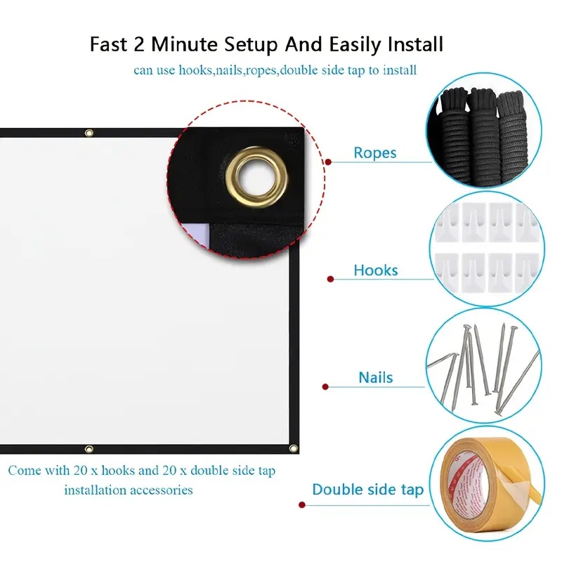 Écran de projection 16:9 intér - Projector Screen 100 Inch avis et prix